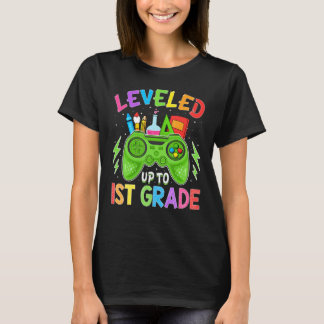 Camiseta Leveled Up To 1st Grade Gamer Back To School Stude