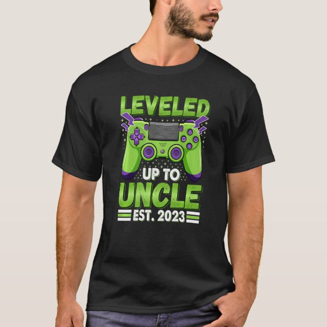 Camiseta Leveled Up To Uncle 2023 Promoted To Uncle 2023 Ga (Anverso)