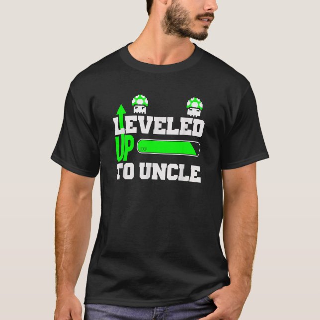 Camiseta Leveled Up To Uncle New Uncle Retro Grunge Gamer  (Anverso)