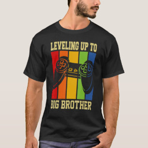 Camiseta Leveling up to Big Brother 2022 gamer boys kids me