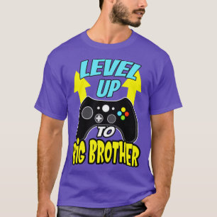 Camiseta LevelUp To Big Brother Siblings Boys Gift