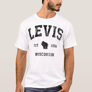Camiseta Levis Wisconsin Wi Vintage Deportes atléticos negr