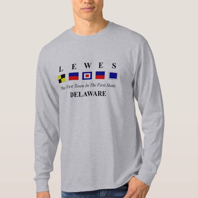 Camiseta Lewes, DE 2 - deletreo náutico de la bandera (Anverso)