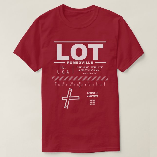 Camiseta Lewis U. Airport LOT T-Shirt (Diseño del anverso)