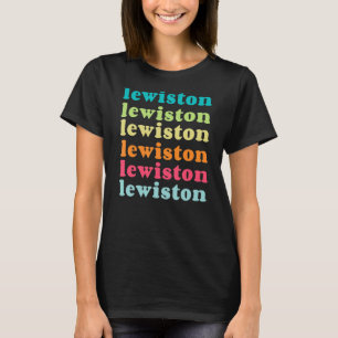 Camiseta Lewiston Idaho ID Colorful Repeating Text