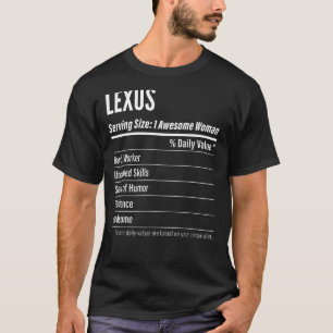 Camiseta Lexus Gift, Hechos Nutricionales Que Sirven El Tam
