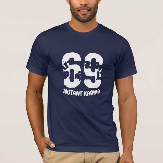 Camiseta Ley de citas de karma número 69 número gracioso (Anverso)