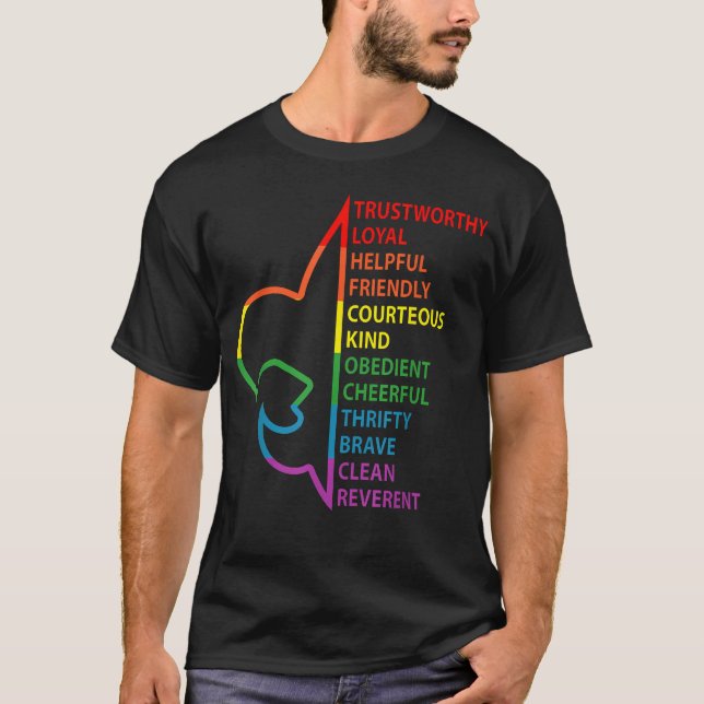 Camiseta Ley de Exploración Exploración Camping Arcoíris (Anverso)