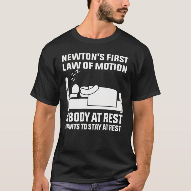 Camiseta Ley de Guay Newton para hombres científico nervios (Anverso)