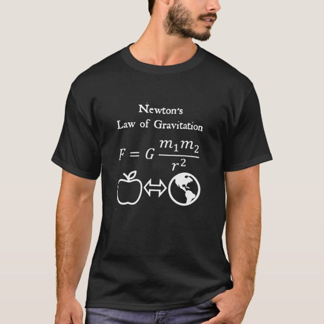 Camiseta Ley de Ingeniería Física de Gravitación de Newton  (Anverso)