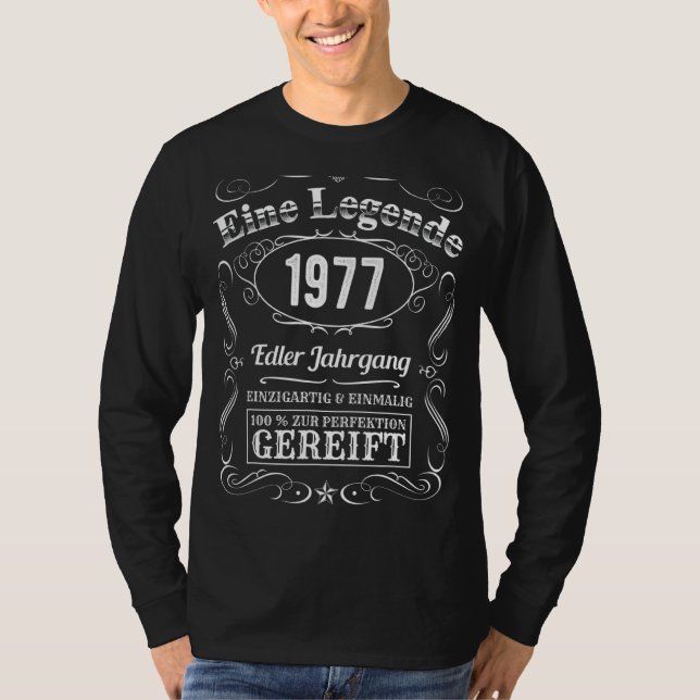 Camiseta Leyenda 1977 Año De Nacimiento 1977 Hombres Mujere (Anverso)
