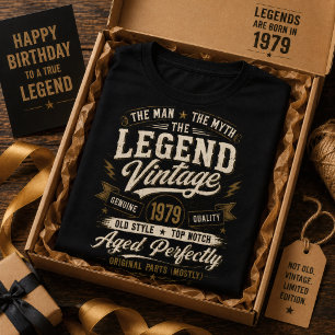 Camiseta Leyenda 1979 Envejecido Perfectamente Retro 47 Cum
