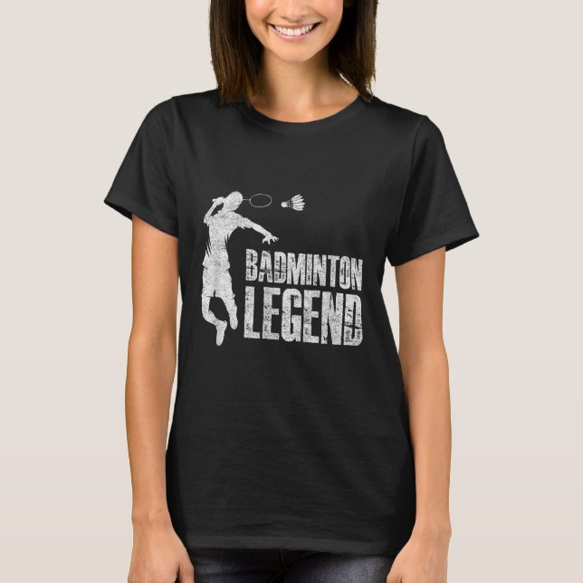 Camiseta Leyenda Badminton _ Transbordador Racket (Anverso)
