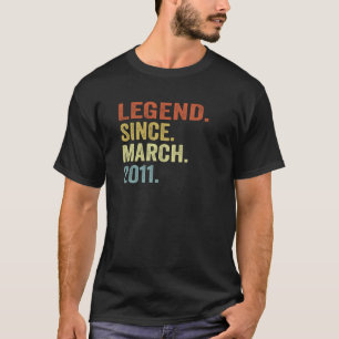 Camiseta Leyenda de 12 años desde marzo de 2011 12º cumplea