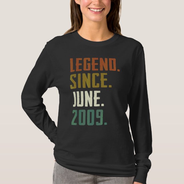 Camiseta Leyenda de 13 años desde junio de 2009 13 cumpleañ (Anverso)