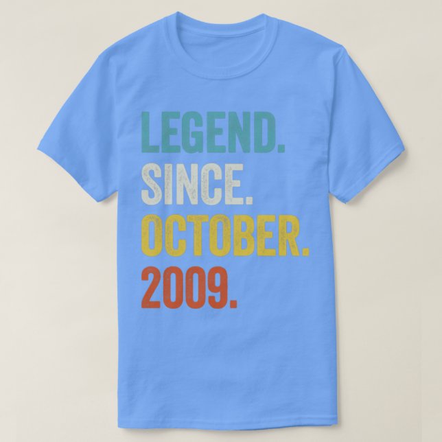 Camiseta Leyenda de 13 años desde octubre de 2009 13º nacim (Diseño del anverso)