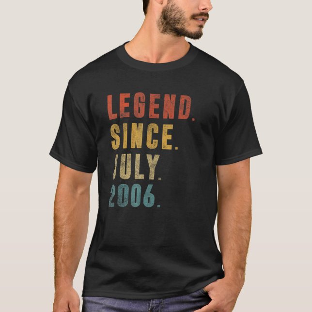 Camiseta Leyenda de 16 años desde julio de 2006 16º cumplea (Anverso)