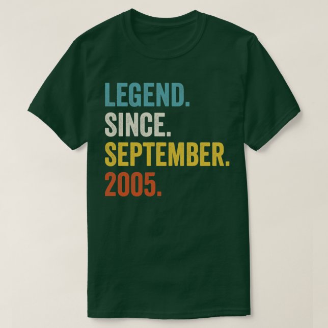 Camiseta Leyenda de 17 años desde septiembre de 2005 17º na (Diseño del anverso)