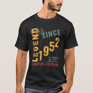 Camiseta Leyenda De 1952 De 70 Años De Edad Regalo De Cumpl
