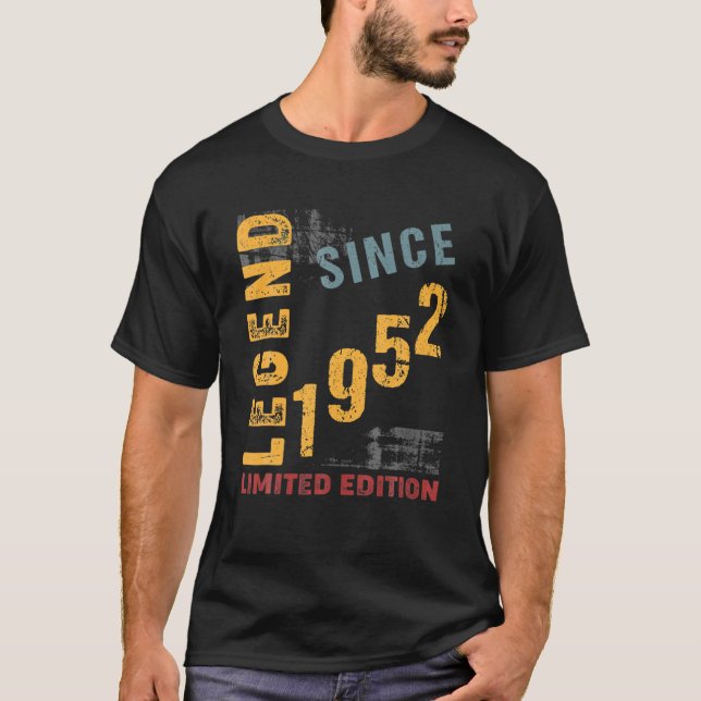 Camiseta Leyenda De 1952 De 70 Años De Edad Regalo De Cumpl (Anverso)