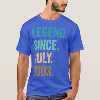 Camiseta Leyenda de 19 años desde julio de 2003 19º cumplea