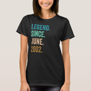 Camiseta Leyenda de 20 años desde junio de 2002 20º cumplea