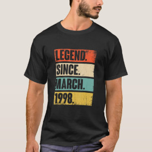 Camiseta Leyenda de 24 años desde marzo de 1998 24º cumplea