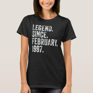 Camiseta Leyenda de 25 Años Desde Febrero 1997 Cumpleaños 2
