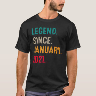 Camiseta Leyenda de 2 años desde enero de 2021 2do cumpleañ