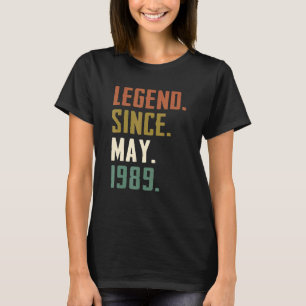 Camiseta Leyenda de 33 años desde mayo de 1989 33 cumpleaño