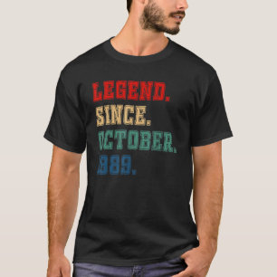 Camiseta Leyenda de 33 años desde octubre de 1989 Cumpleaño