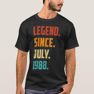 Camiseta Leyenda de 34 años desde julio de 1988 34º cumplea