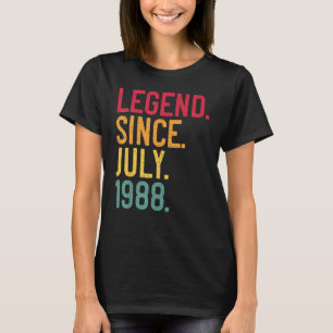 Camiseta Leyenda de 34 años desde julio de 1988 34º cumplea
