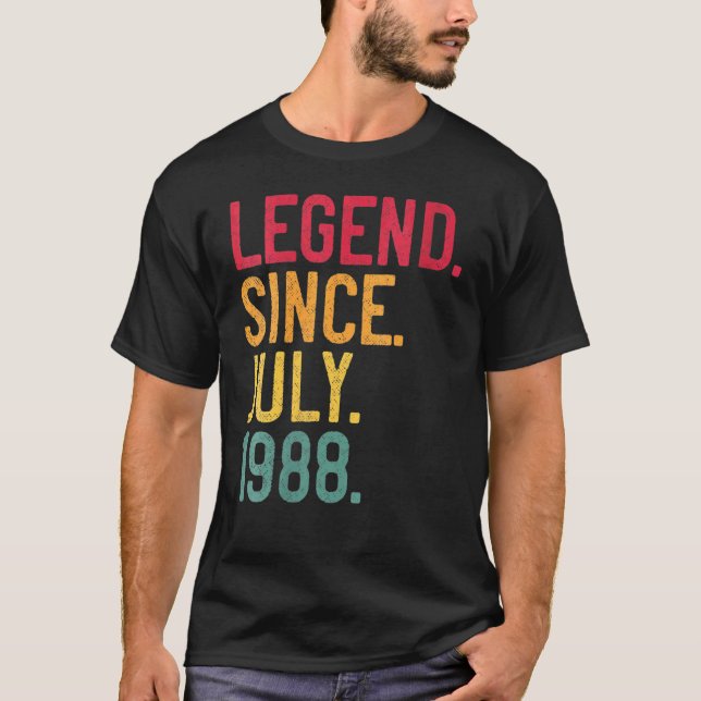Camiseta Leyenda de 34 años desde julio de 1988 34º cumplea (Anverso)