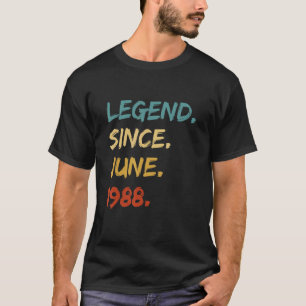 Camiseta Leyenda de 34 años desde junio de 1988 34º cumplea