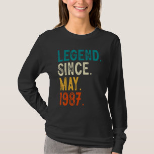 Camiseta Leyenda de 36 años desde mayo de 1987 36º cumpleañ