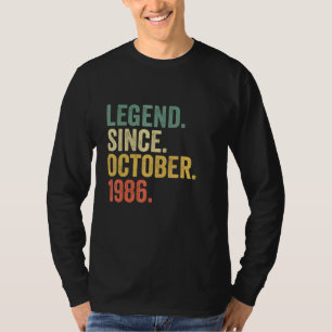 Camiseta Leyenda de 36 años desde octubre de 1986 36º nacim