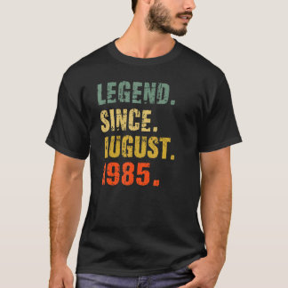 Camiseta Leyenda de 37 años cumpleaños 37 desde agosto 198