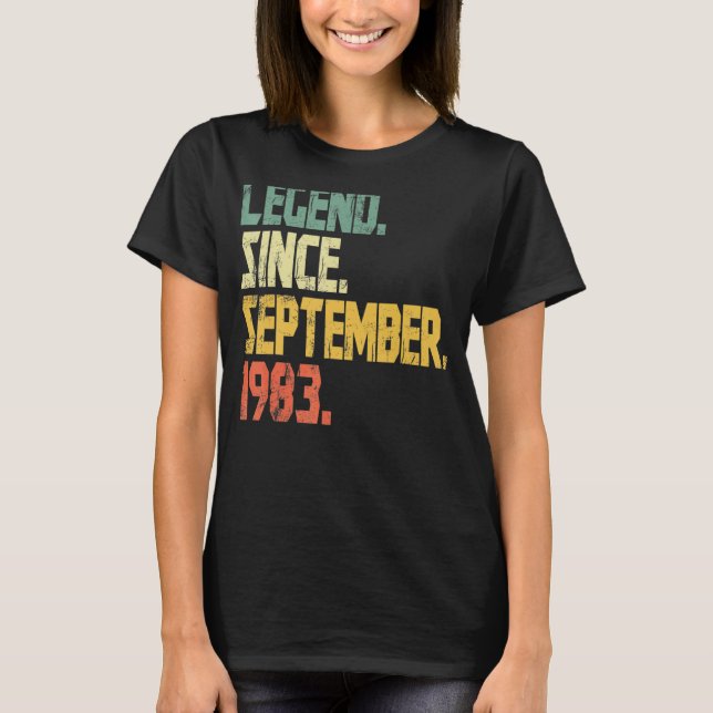 Camiseta Leyenda de 39 años desde septiembre de 1983 49th B (Anverso)