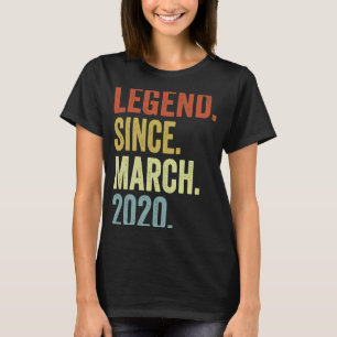 Camiseta Leyenda de 3 años desde marzo de 2020 tercer cumpl