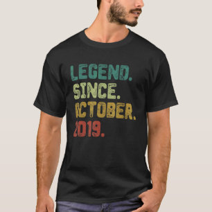Camiseta Leyenda de 3 años desde octubre de 2019 Tercer cum