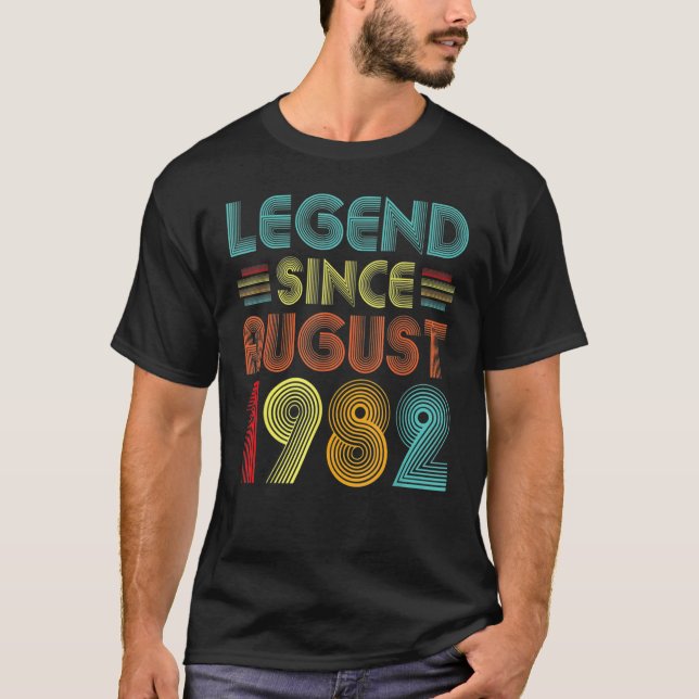 Camiseta Leyenda de 40 años desde agosto de 1982 40º nacimi (Anverso)