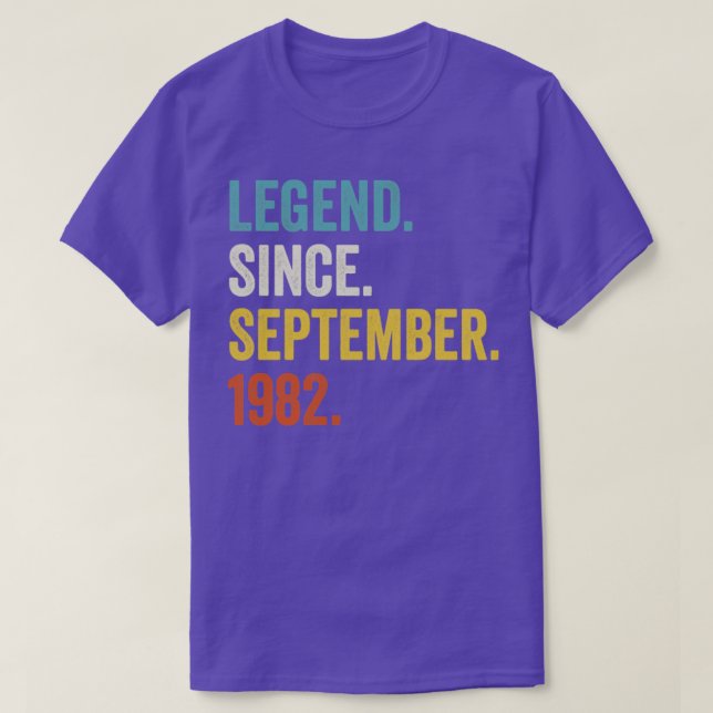 Camiseta Leyenda de 40 años desde septiembre de 1982 40º na (Diseño del anverso)