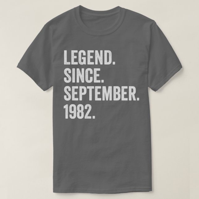 Camiseta Leyenda de 40 años desde septiembre de 1982 40º na (Diseño del anverso)