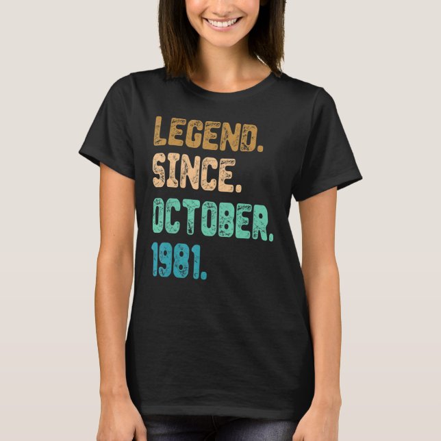Camiseta Leyenda de 41 años desde octubre de 1981 (Anverso)