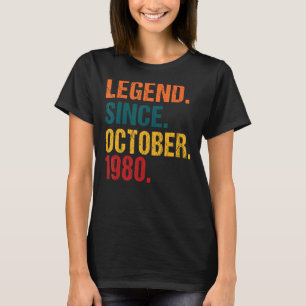 Camiseta Leyenda de 42 años desde octubre de 1980 42º nacim