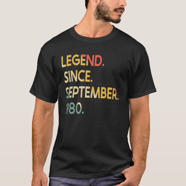 Camiseta Leyenda de 42 años desde septiembre de 1980 42º na (Anverso)