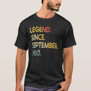 Camiseta Leyenda de 42 años desde septiembre de 1980 42º na
