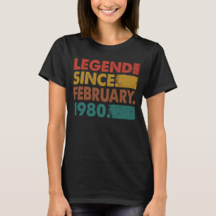 Camiseta Leyenda de 43 años desde febrero de 1980 43º nacim