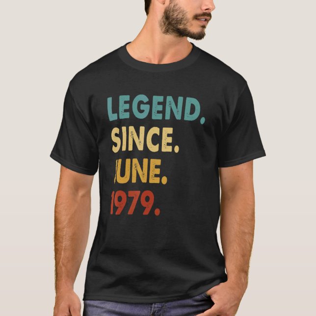 Camiseta Leyenda de 43 años desde junio de 1979 43 cumpleañ (Anverso)